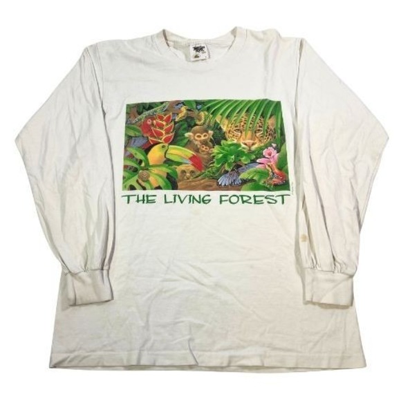 Vintage Human-i-tees Shirt Large The Living Forest Tennessee River Long Sleeve - Picture 1 of 7